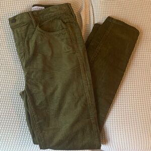 LOFT Corduroy Olive Skinny Pants
